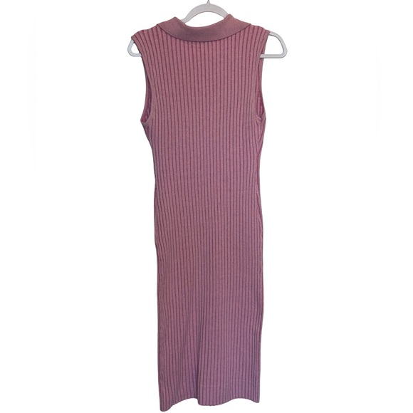 Steve Madden Ribbed Pink Midi Sleeveless Sweater Dress Large - Picture 9 of 13